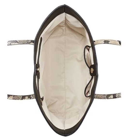 INC Zoiey 2-Piece faux-leather women's XL tote bag + pouch --SNAKE PRINT/BLACK - Picture 3 of 10